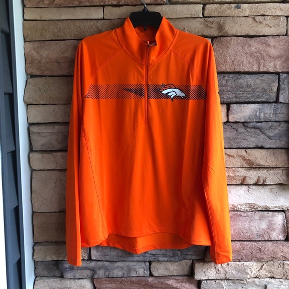 Nike Denver Broncos orange long sleeve activewear top NWT Large - Picture 1 of 10
